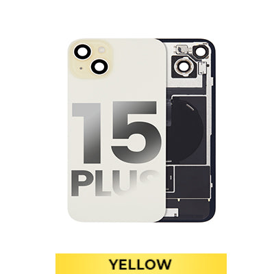 Iphone 15 Plus Back Glass With Camera Lens + Magnet + Wireless Flex Charger OEM Yellow
