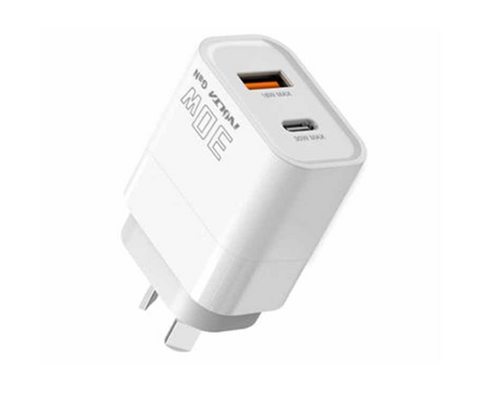iVolta Boost Gan 30W USB-C PD + USB-A Wall Charger