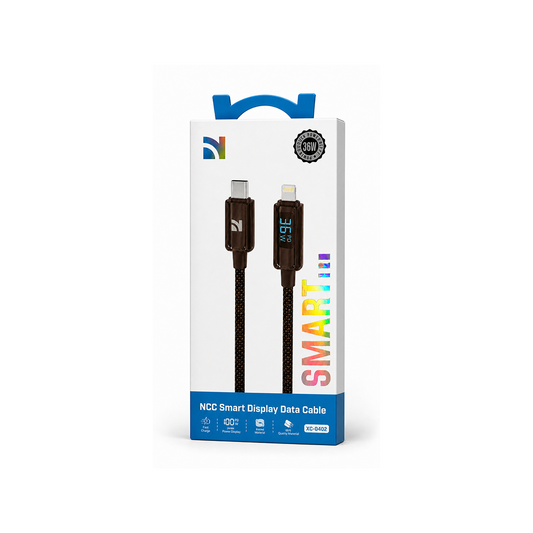 NCC XC-0402 USB-C To Lightning 36W  1.2M Power Display with Zinc Alloy Connector - Black