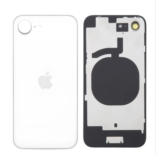 iPhone 16E Compatible Back Glass With Camera Lens And Adhesive OEM - White