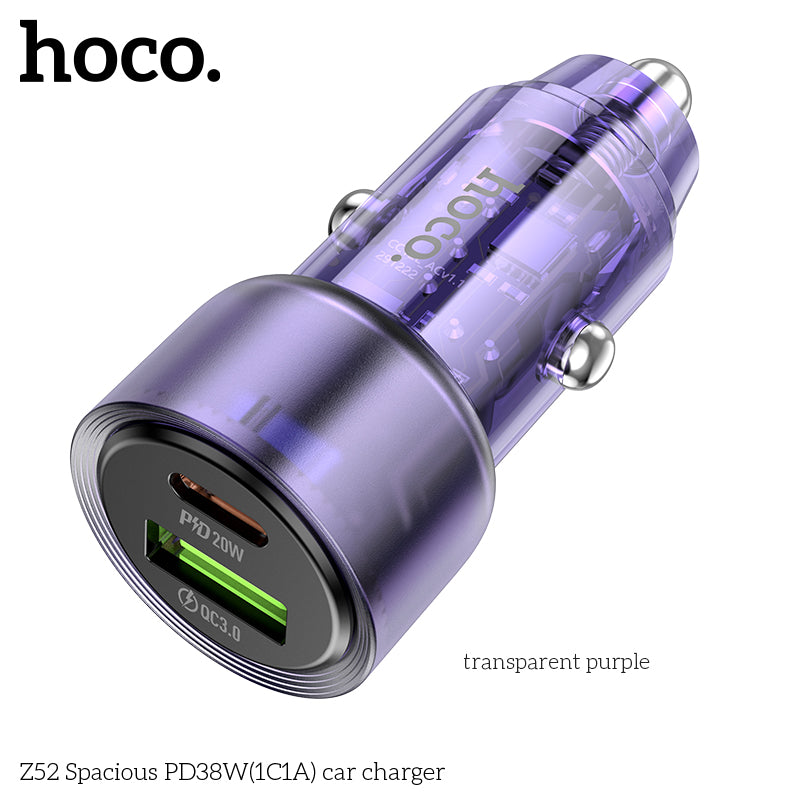 HOCO Z52 Spacious PD38W 1C1A car charger - Black wholesale mobile accessory