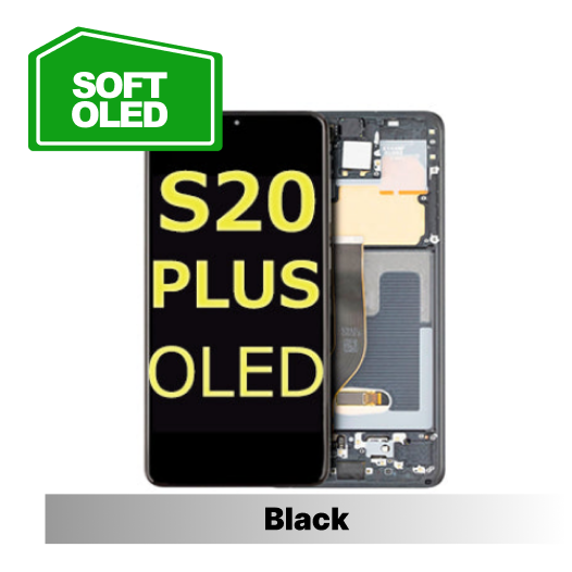 Samsung Galaxy S20 Plus Compatible Amoled Assembly - Soft Oled Aftermarket - Black