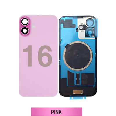 iPhone 16 Compatible Back Glass With Camera Lens And Magsafe Magnet OEM - Pink