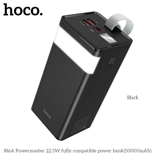 J86A Powermaster 22.5W fully compatible power bank(50000mAh) - Black