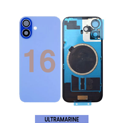 Iphone 16 Compatible Back Glass With Camera Lens And Magsafe Magnet OEM - Ultramarine