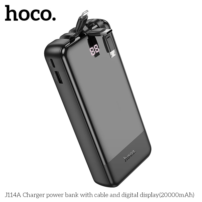 Hoco J114A Charger power bank with cable and digital display wholesale mobile accessory