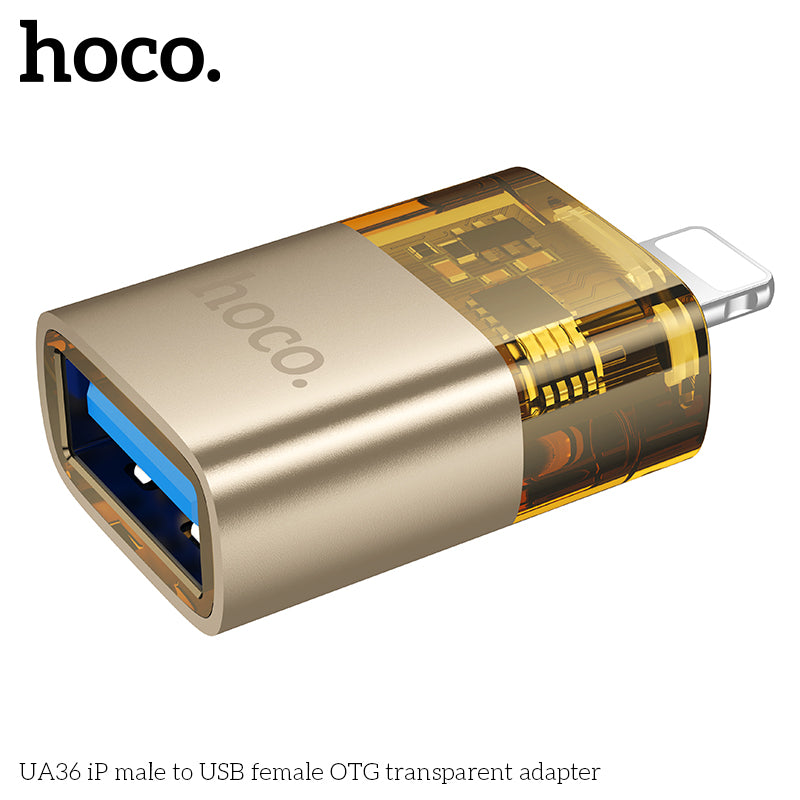 UA36 iP male to USB female OTG transparent adapter