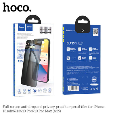 HOCO A25 Full screen anti-Drop and privacy proof tempered glass Screen Protector For iPhone14/13/13Pro