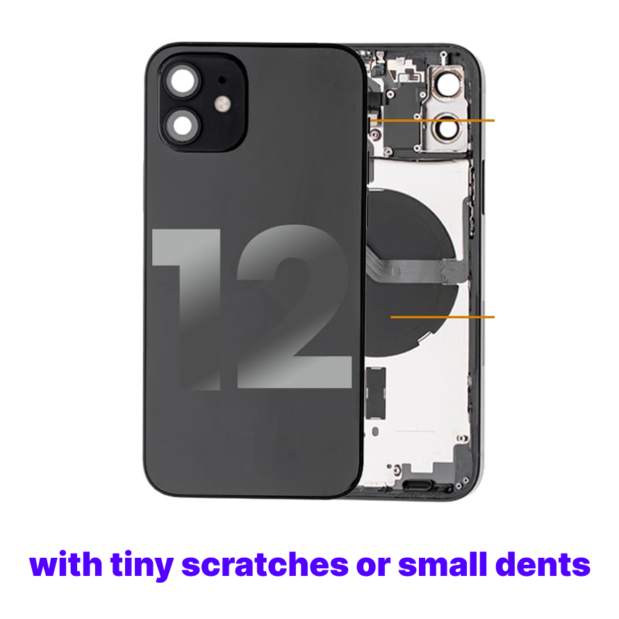 iPhone 12 Oem Compatible Housing with Full Parts - Black - Blemished