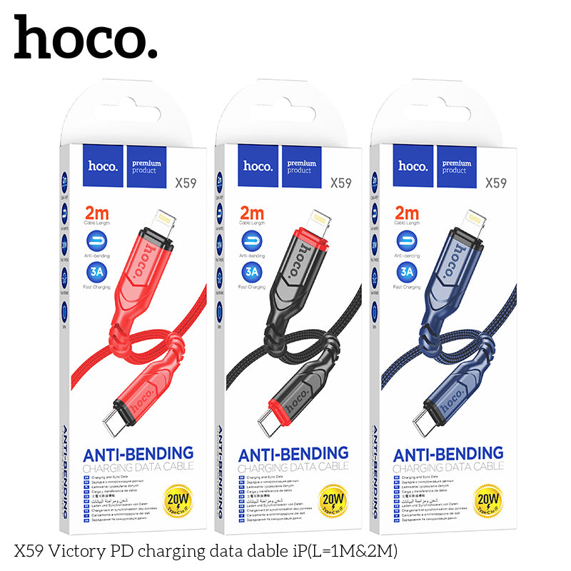 50% credit back - HOCO X59 Victory PD charging data cable iP(L=2M) Black