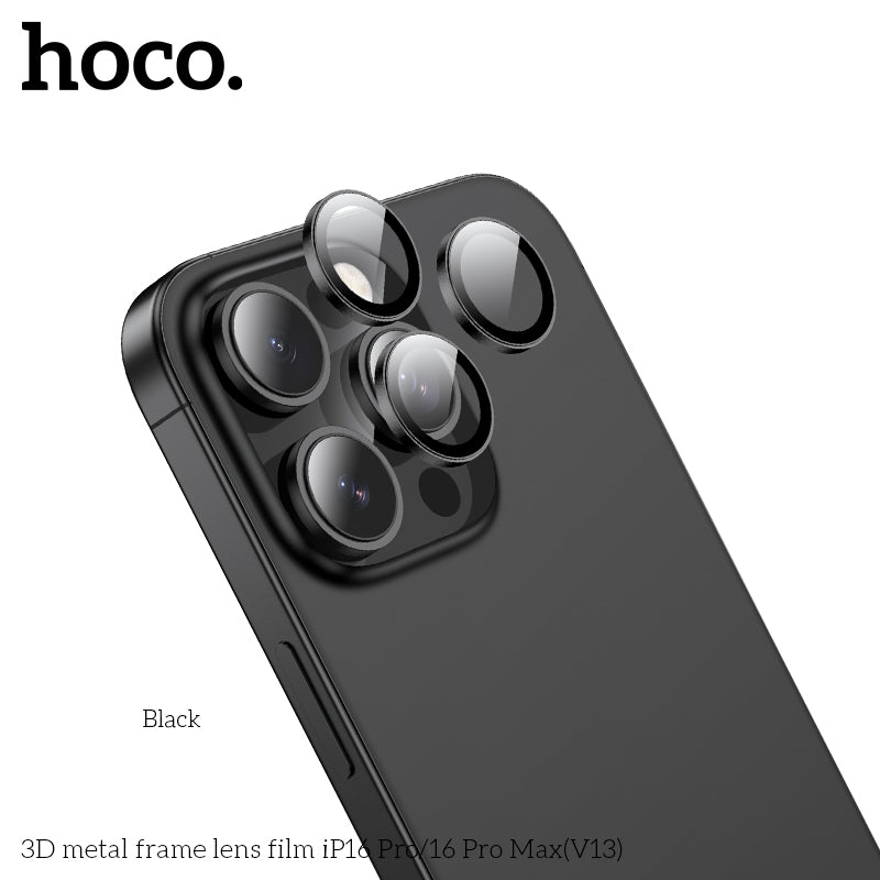 HOCO 3D metal frame lens film iP16 Pro/16 Pro Max(V13) - Silver