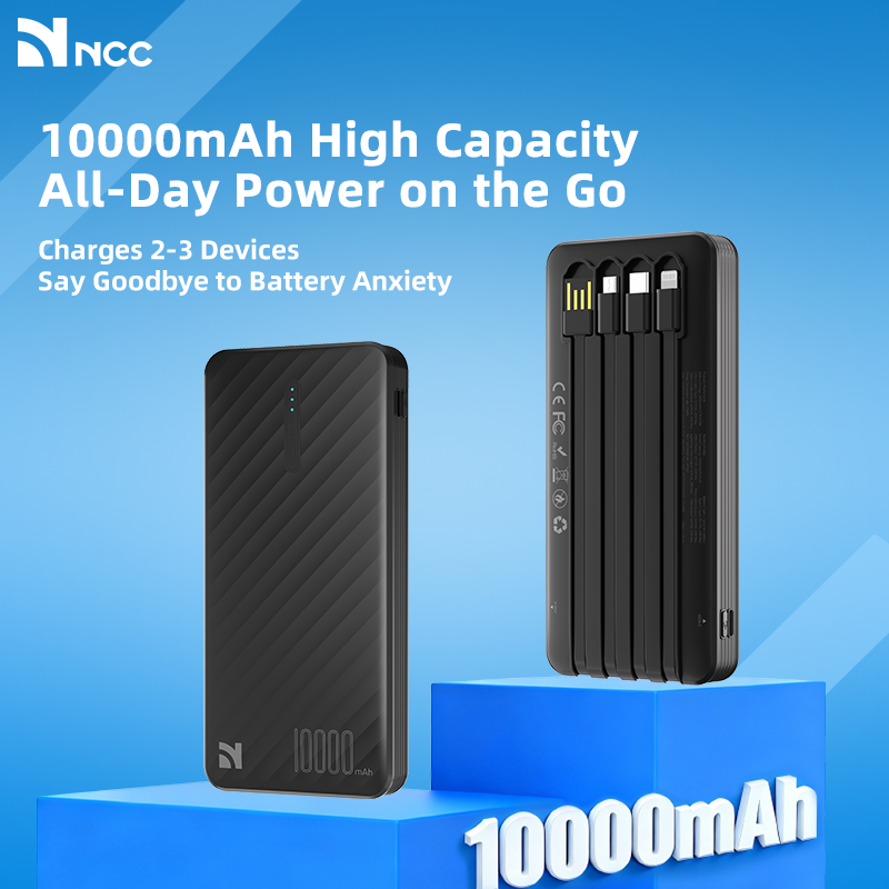 NCC Power Bank  DY-0802 10000mAh 10W Slim & Light With 4 cables
