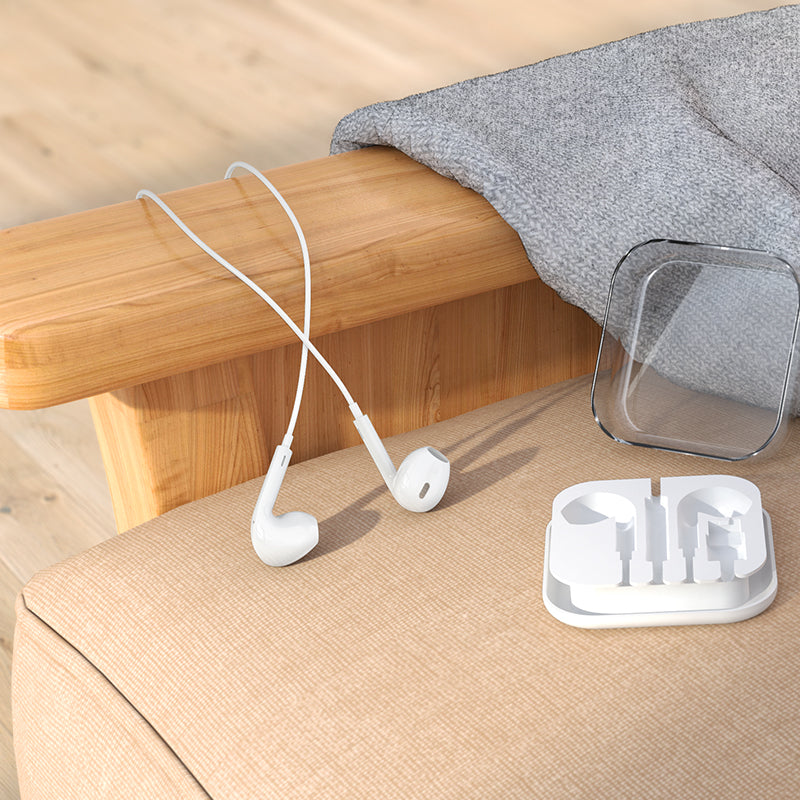 M1 Max crystal earphones for iP with mic - White