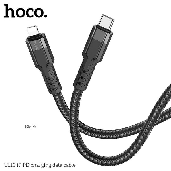 HOCO U110 iP PD charging data cable Black