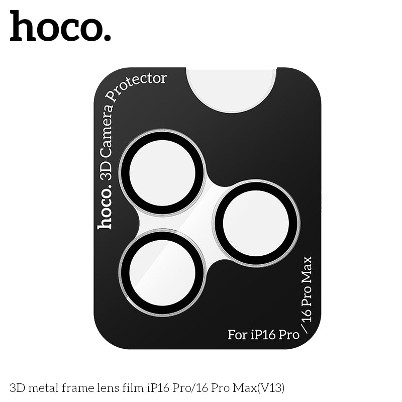 HOCO 3D metal frame lens film iP16 Pro/16 Pro Max(V13) - Black