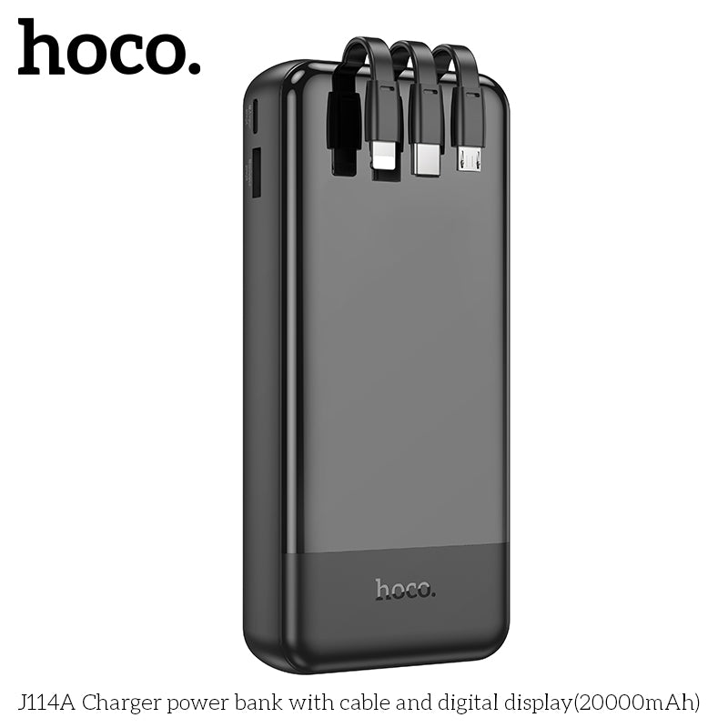 Hoco J114A Charger power bank with cable and digital display wholesale mobile accessory
