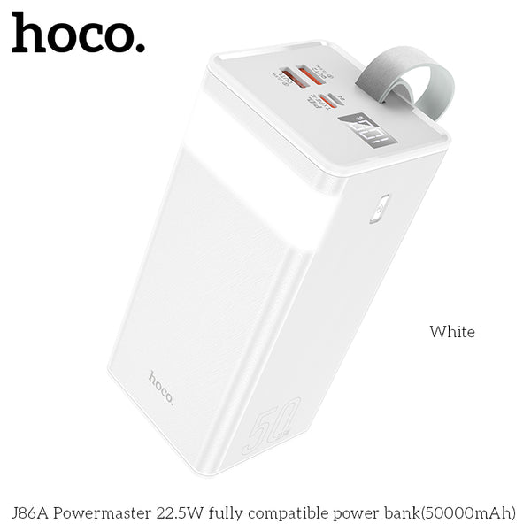 J86A Powermaster 22.5W fully compatible power bank(50000mAh)- White