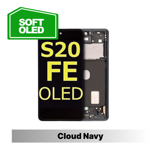 Samsung Galaxy S20FE Compatible Amoled Assembly - Soft Oled Aftermarket - Cloud Navy