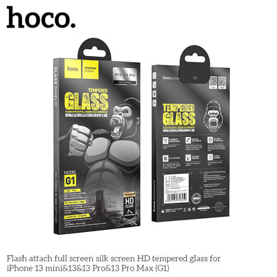 HOCO G1 Full Silk Screen HD Tempered Glass Anti-fingerprint Screen Protector For iPhone14/13/13Pro