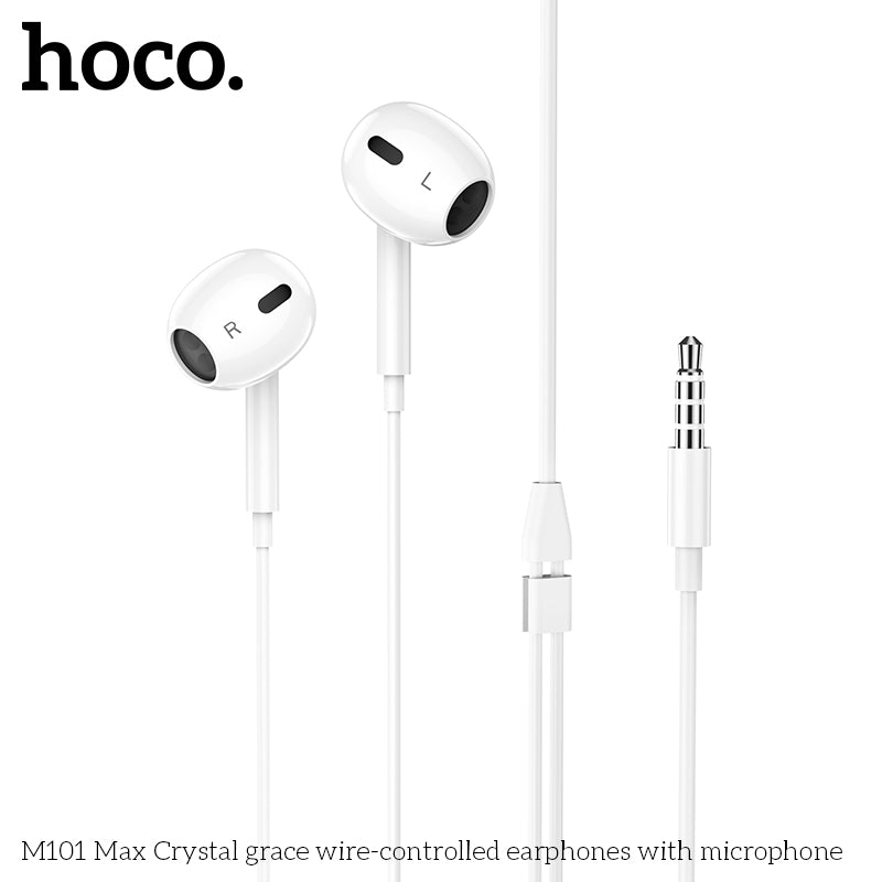 HOCO M101 Max Crystal grace wire-controlled earphones with microphone
