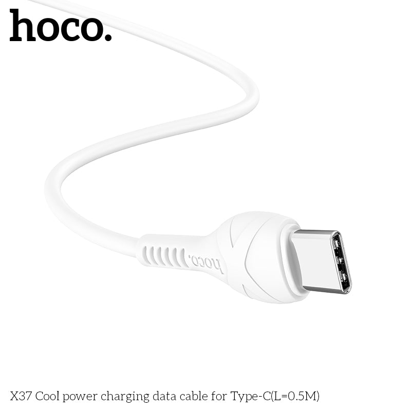 HOCO X37 Cool power charging data cable for Type-C(L=0.5M) White