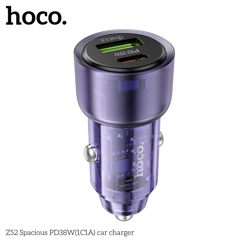 HOCO Z52 Spacious PD38W 1C1A car charger - Black wholesale mobile accessory