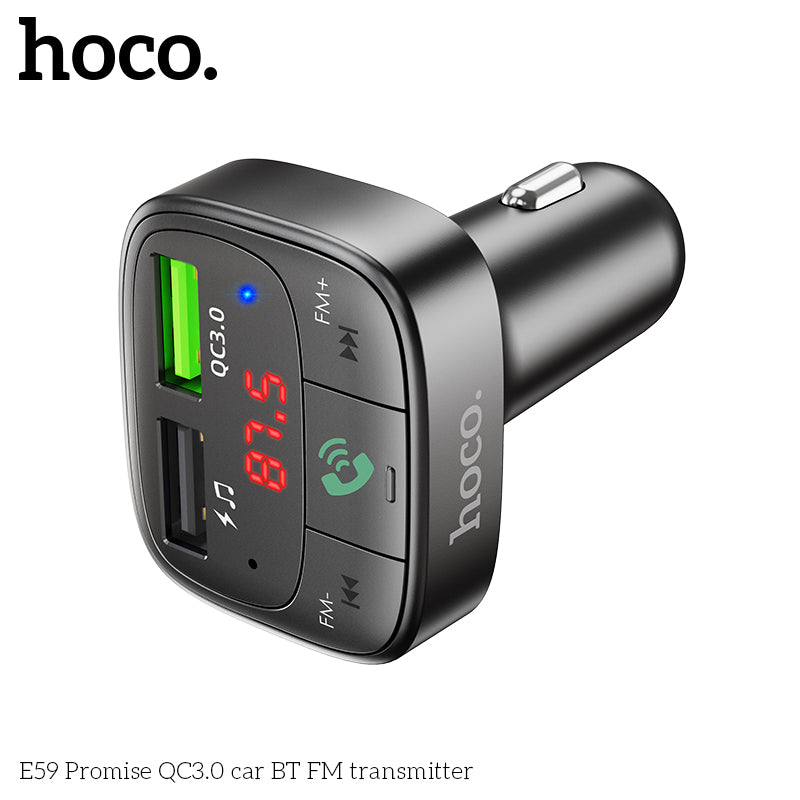 HOCO E59 Wireless FM Transmitter with Qc3.0 Fast Car Charger wholesale mobile accessory