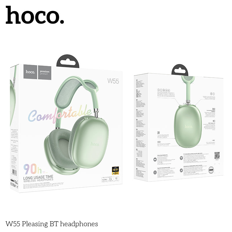 Hoco W55 Plus Happiness ANC noise reduction BT headphones - Silver