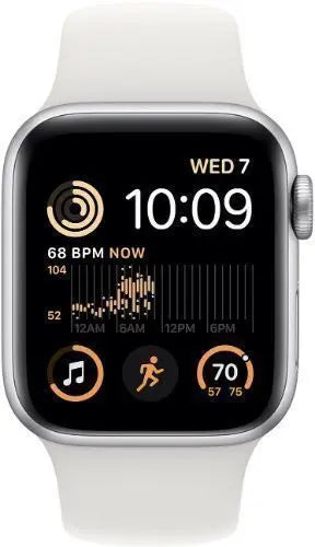 Apple Watch SE 2 2020 32GB CELLULAR 40MM ALUMUMIUM Case SILVER With White Rubber Band - Good