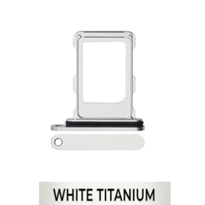 Single SIM Card Tray for iPhone 16 Pro/16 Pro Max-White Titanium