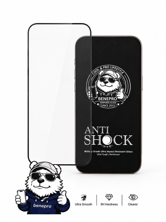 BENEPRO Anti-Shock Ultra Impact Resistant Tempered Glass for iPhone 15 Pro Max (No Packaging)