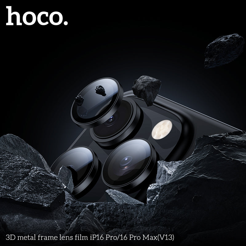HOCO 3D metal frame lens film iP16 Pro/16 Pro Max(V13) - Black