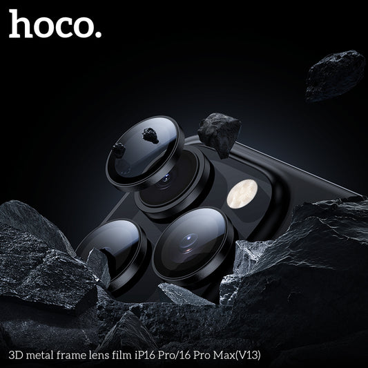 HOCO 3D metal frame lens film iP16 Pro/16 Pro Max(V13) - Black
