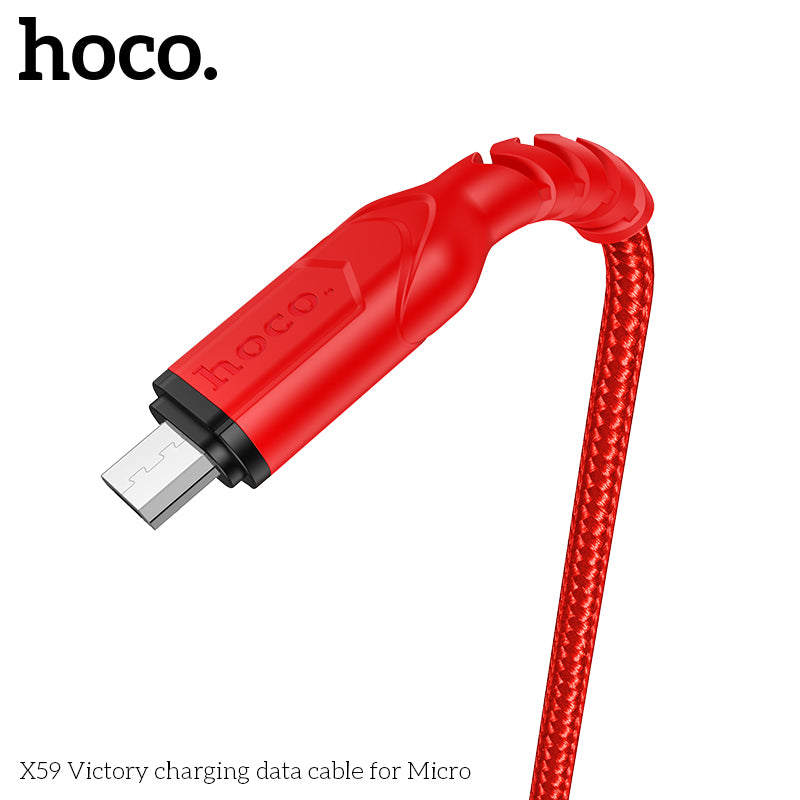 HOCO X59 Victory charging data cable for Micro Blue