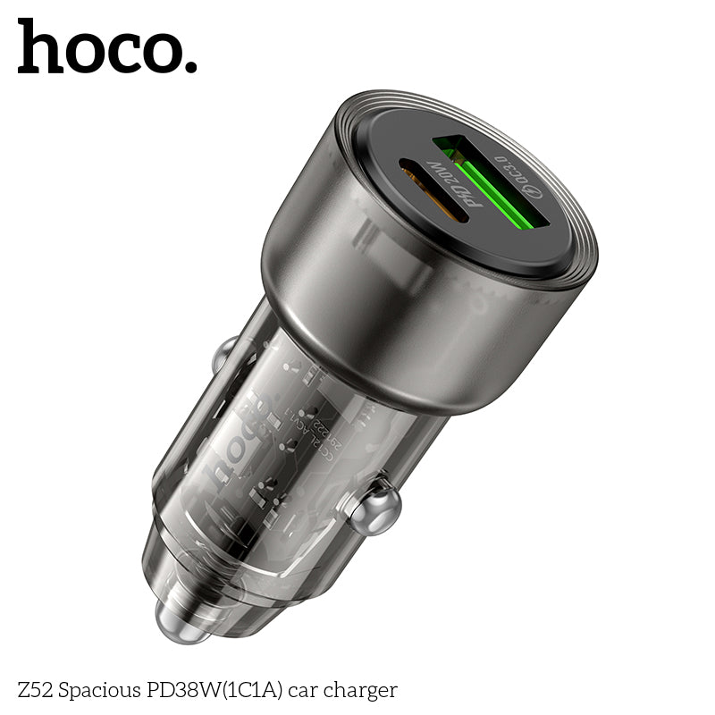 HOCO Z52 Spacious PD38W 1C1A car charger - Black wholesale mobile accessory