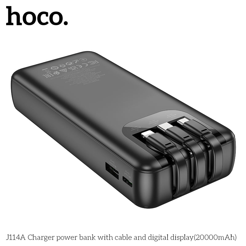 Hoco J114A Charger power bank with cable and digital display wholesale mobile accessory