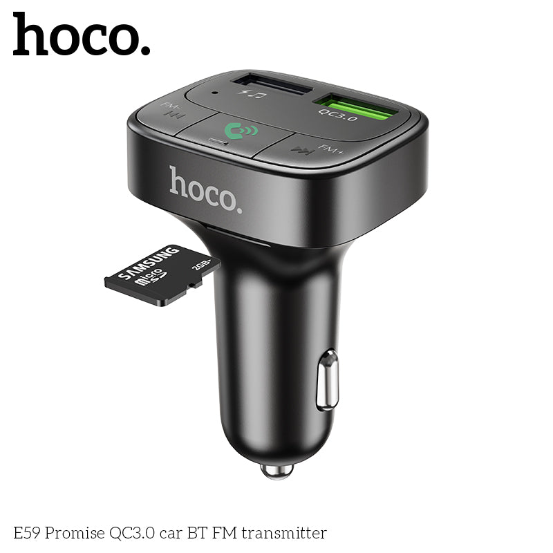 HOCO E59 Wireless FM Transmitter with Qc3.0 Fast Car Charger wholesale mobile accessory