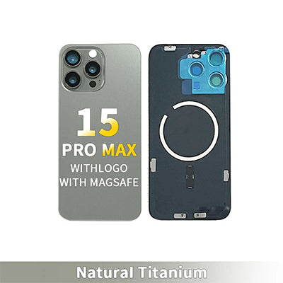 Iphone 15 Pro Max Back Glass With Camera Lens And Magnet And Adhesive OEM - Natural Titanium