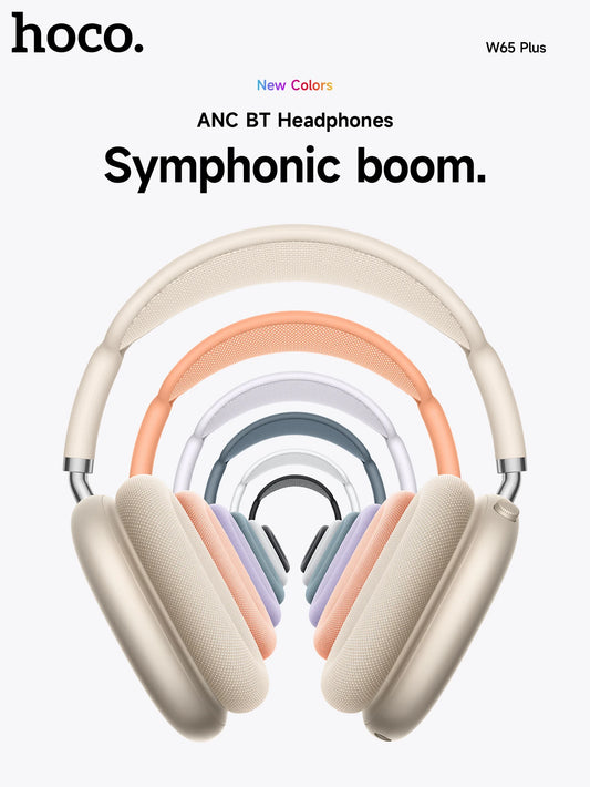 W65 Plus Happy ANC BT headphones Silver