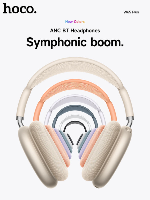 W65 Plus Happy ANC BT headphones Silver