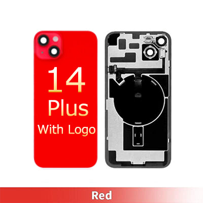 Iphone 14 Plus - Back Glass With Camera Lens And Magnet And Wireless Flex Charger- Red-OEM