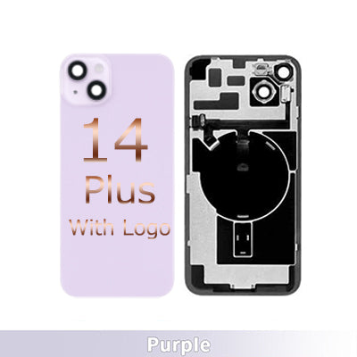 Iphone 14 Plus - Back Glass With Camera Lens And Magnet And Wireless Flex Charger- Purple-OEM
