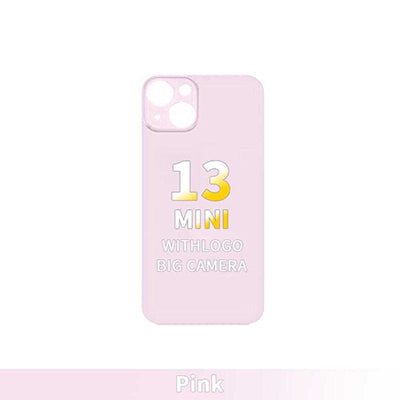 iPhone 13 Mini Compatible Back Glass - Pink (Big Hole)