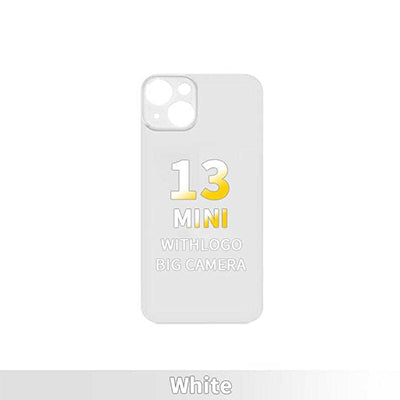 iPhone 13 Mini Compatible Back Glass - White (Big Hole)