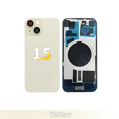 Iphone 15 Compatible Back Glass With Camera Lens And Magnet OEM - Yellow