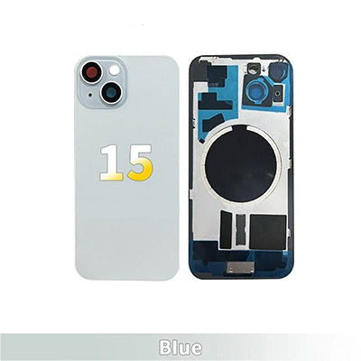 Iphone 15 - Compatible Back Glass With Camera Lens And Magnet OEM - Blue