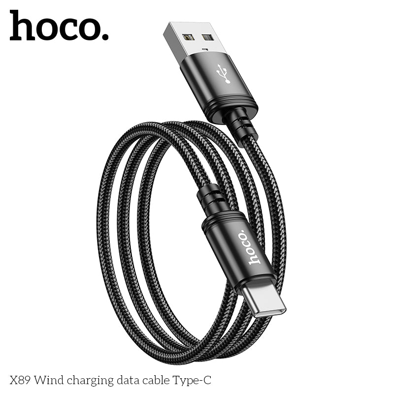 Hoco X89 Wind charging data cable Type-C - Black