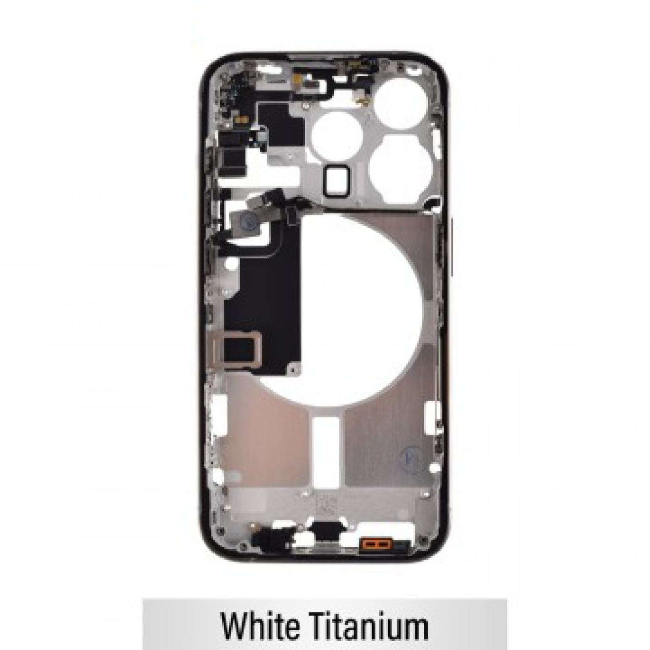 iPhone 15 Pro Pull Mid Frame Housing With Small Parts - White Titanium