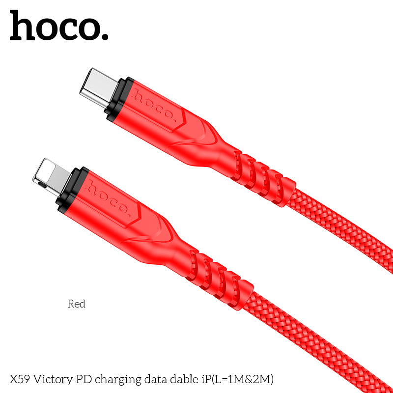 50% credit back - HOCO X59 Victory PD charging data cable iP(L=2M) Black
