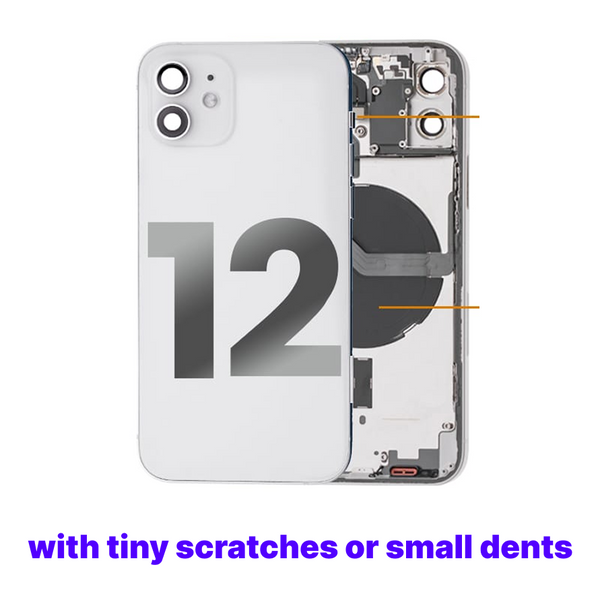 iPhone 12 Oem Compatible Housing with Full Parts - White - Blemished